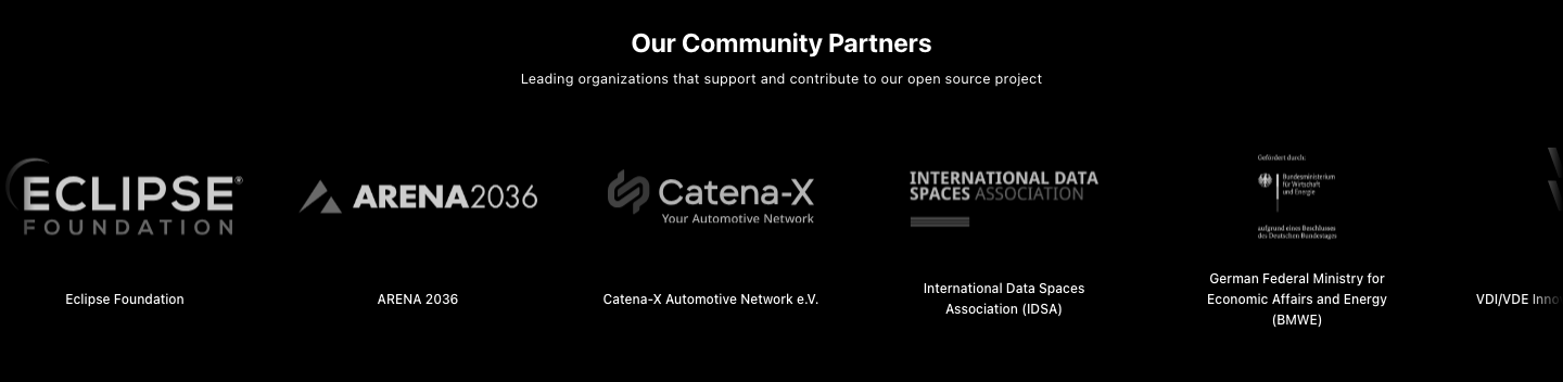 The community partners carousel on the home page