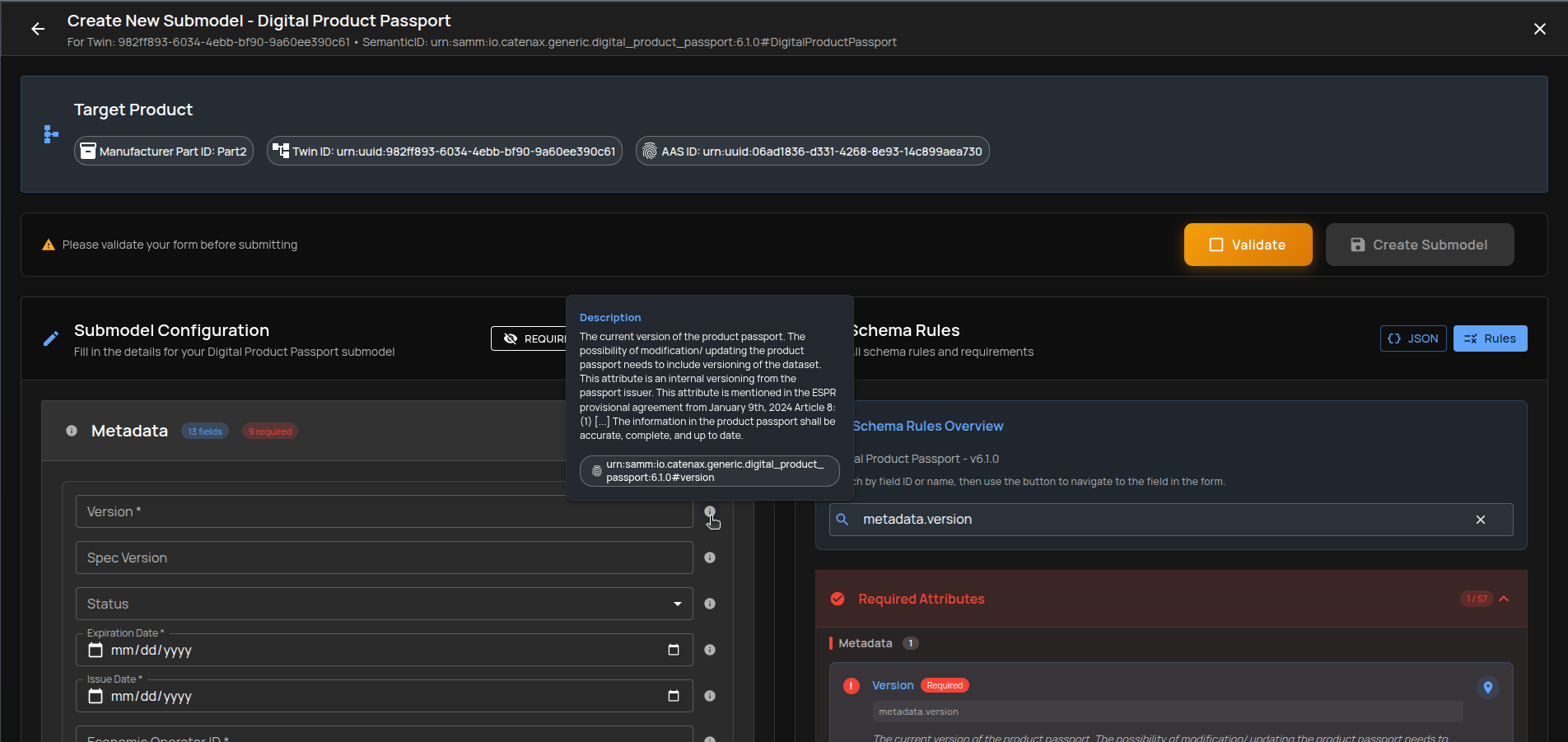 Schema Rules – detailed field rules