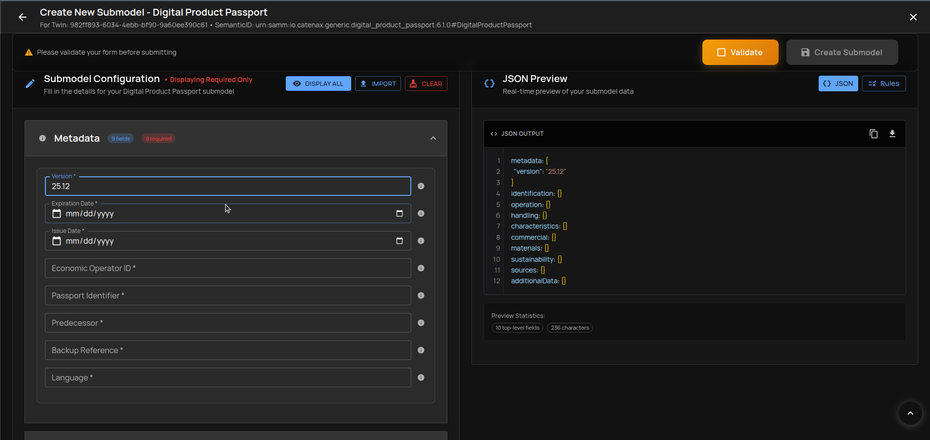 Text and general fields