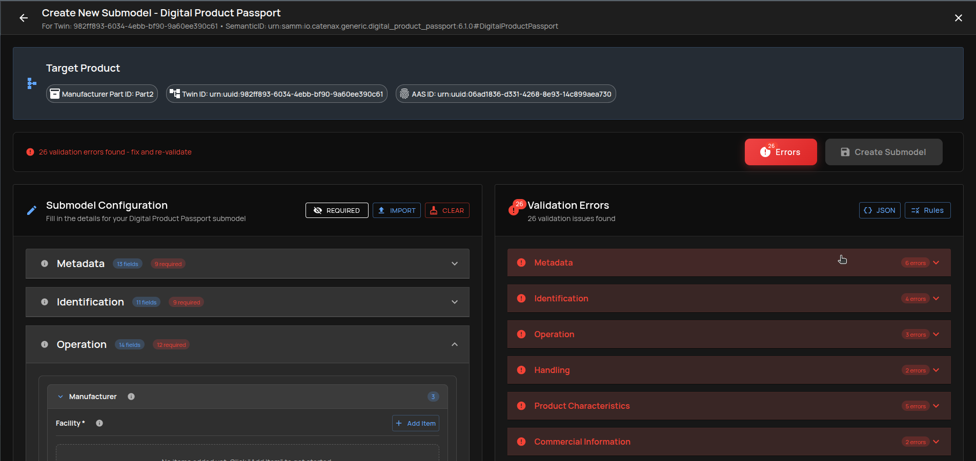 Validation Errors – grouped list