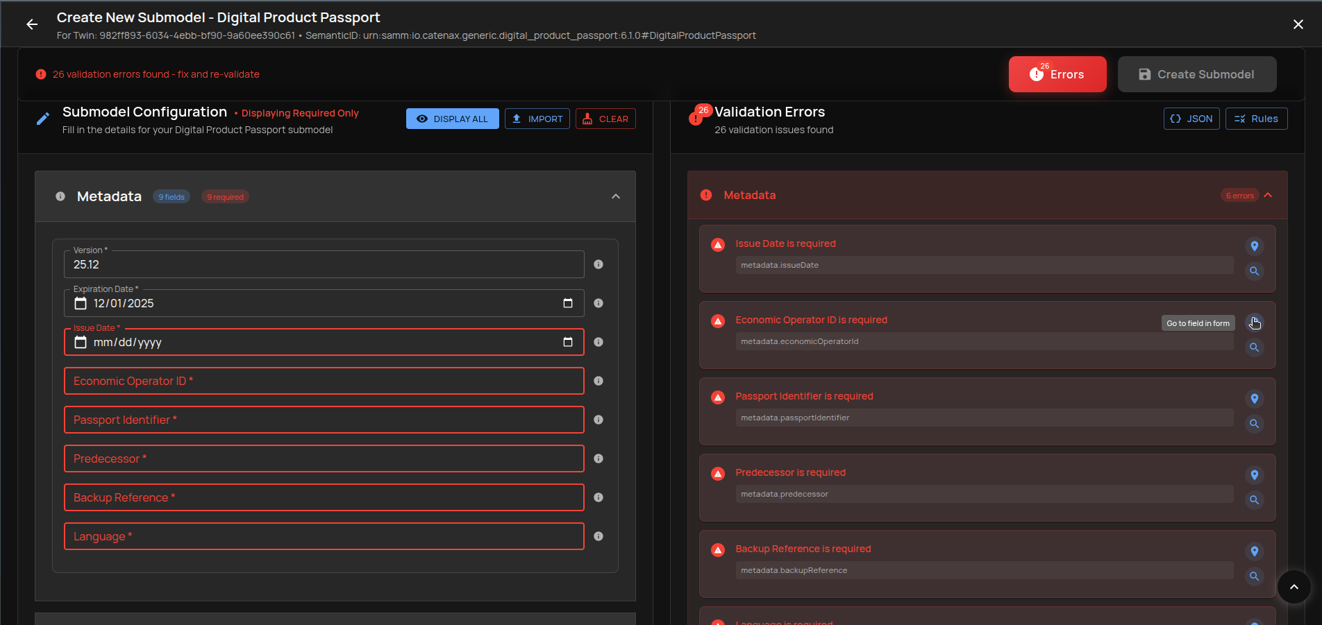 Go to field – navigate