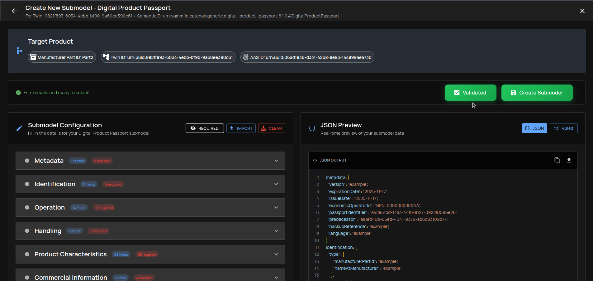 Validation Success – ready to create