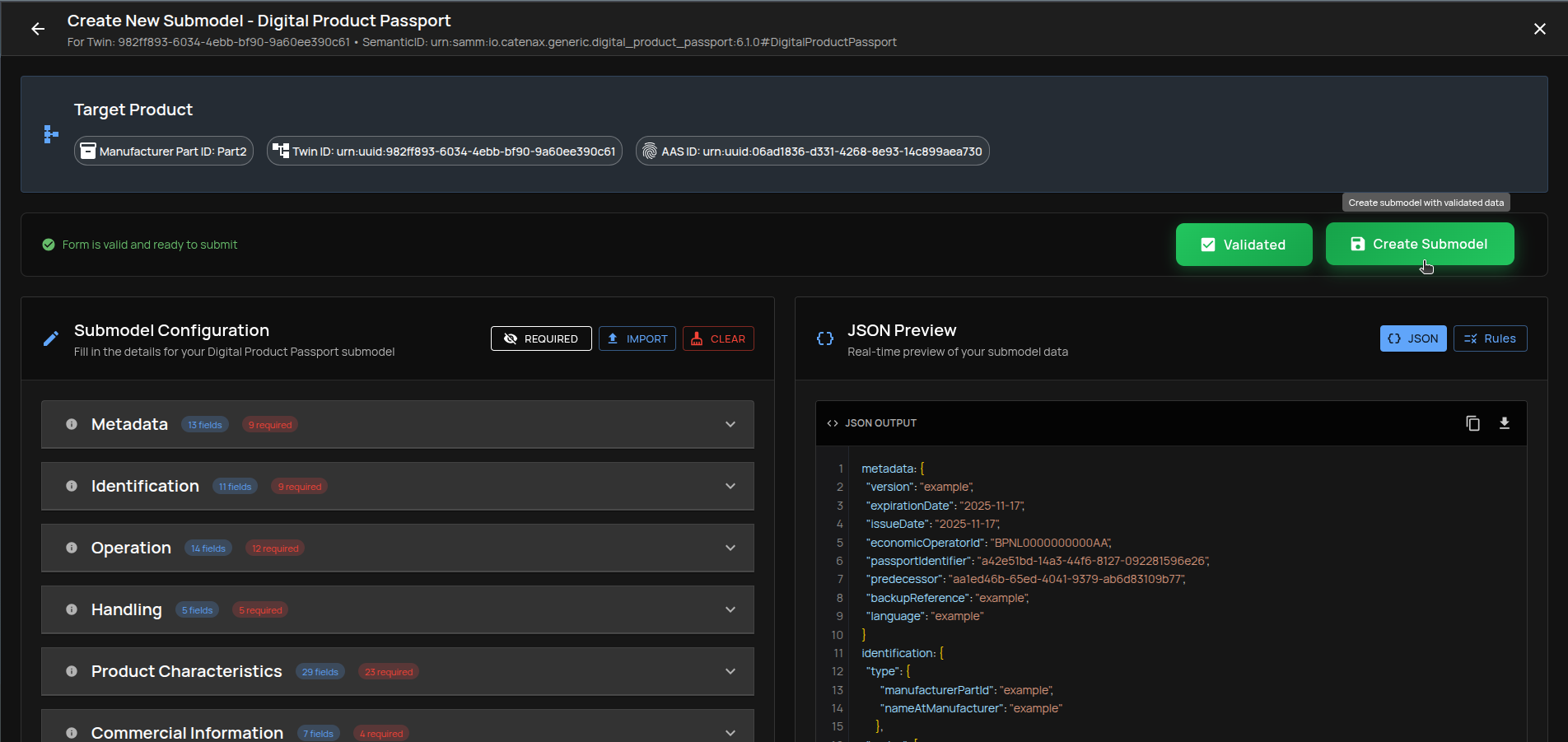 Create Submodel – action