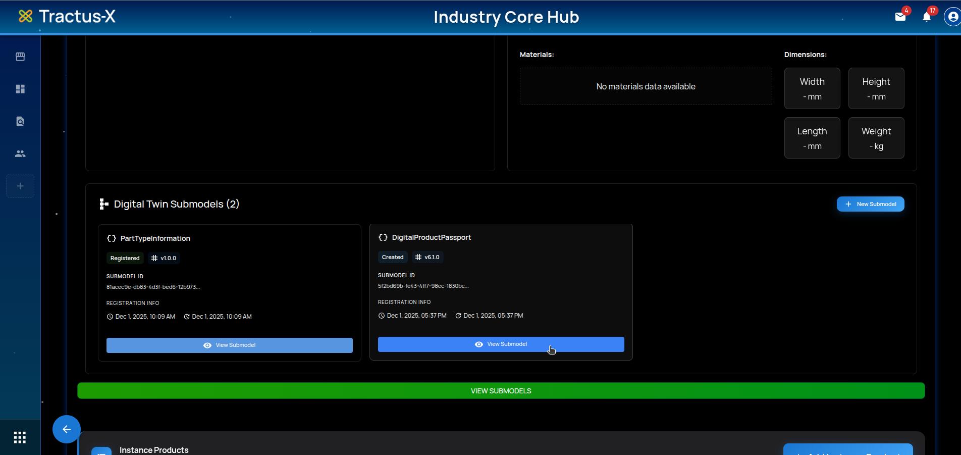 Catalog Part – DPP submodel created