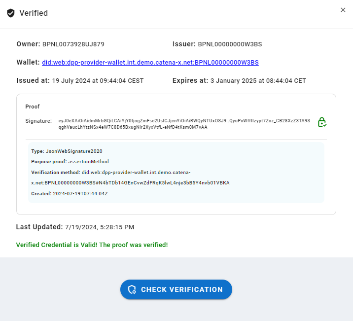 Verification Statement